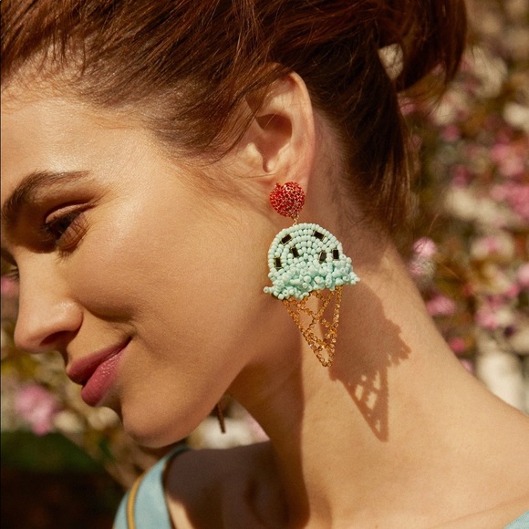 ✨HP✨ BaubleBar Mint Ice Cream Cone Earrings - Picture 3 of 6